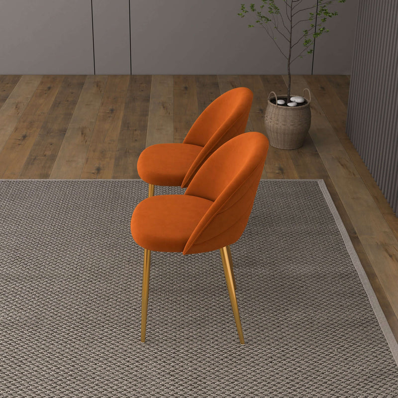 Marion Mid Century Modern Dining Chair (Set of 2) Cream Boucle