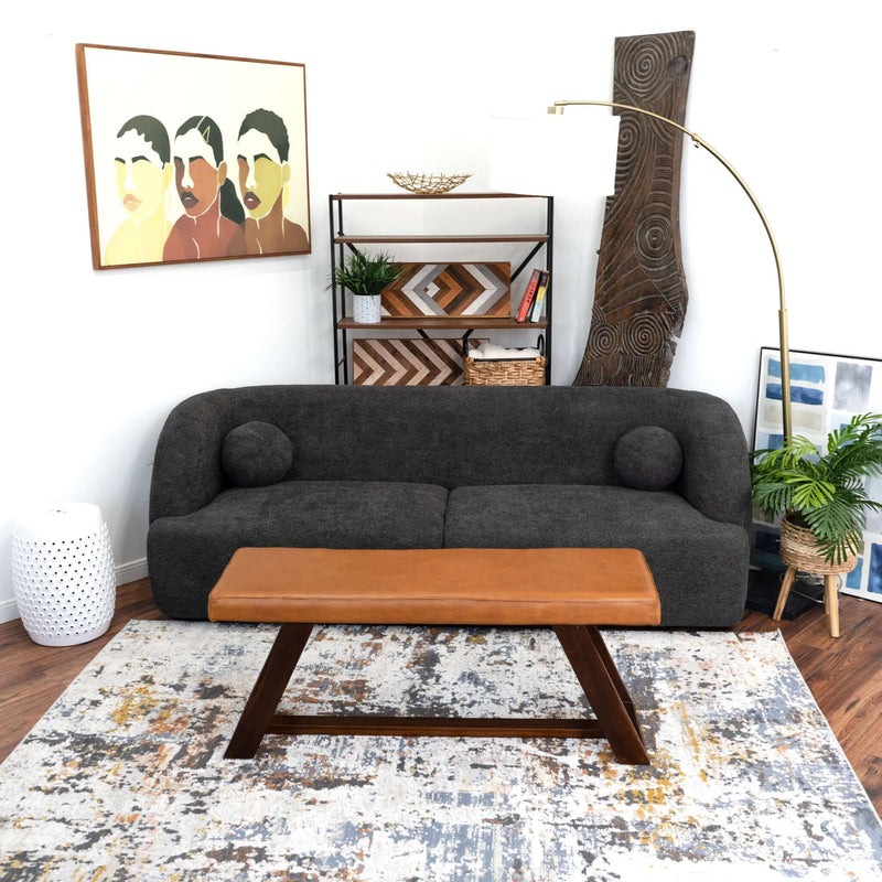 Marley Tan Genuine Leather Bench