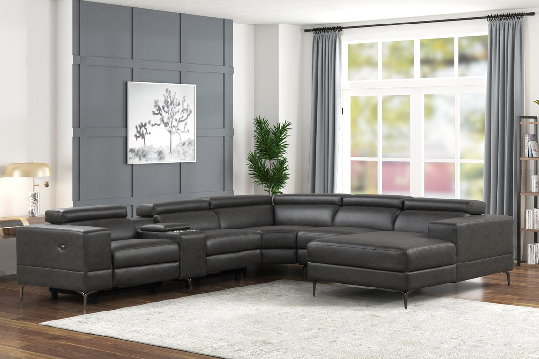 Milano Grey  6-Piece Power Reclining Sectional