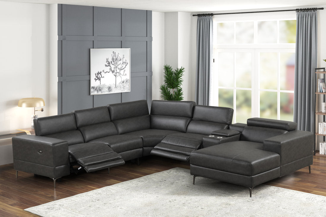 Milano Grey  6-Piece Power Reclining Sectional