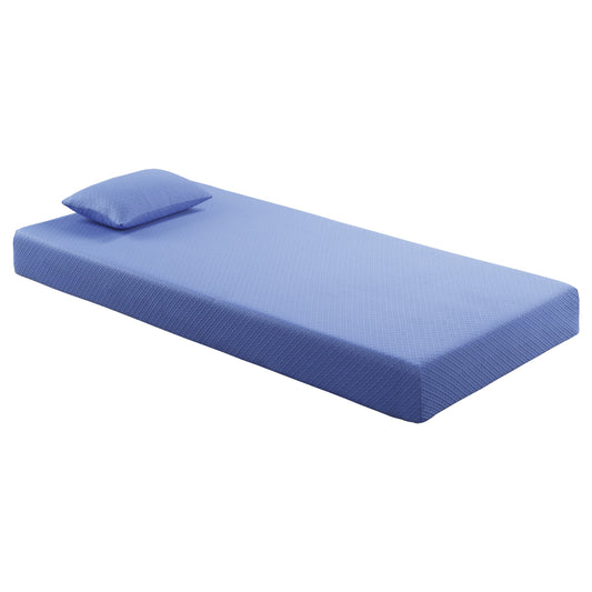 MT-PG07BLT 7" Blue Twin Gel-Infused Memory Foam Mattress Set