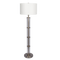 Nimbus Brushed Nickel Floor Lamp with 3-Way Rotary Switch Clear Glass Body  Metal Base