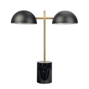 Nova Hydro Black Table Lamp with On/Off Switch Double Lamp with Faux Marble Base