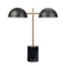 Nova Hydro Black Table Lamp with On/Off Switch Double Lamp with Faux Marble Base