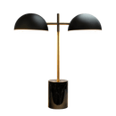 Nova Hydro Black Table Lamp with On/Off Switch Double Lamp with Faux Marble Base
