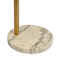 Oasis Long Arm Gold Brass Adjustable Floor Lamp with Round White Marble Base