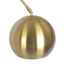 Oasis Long Arm Gold Brass Adjustable Floor Lamp with Round White Marble Base