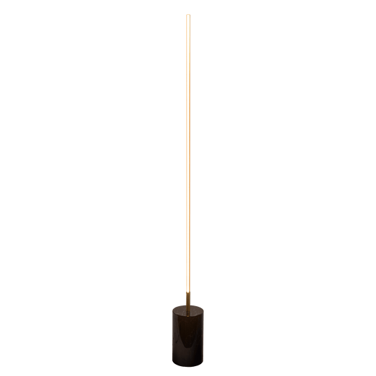 Prism Brassed Gold LED Floor Lamp with On/Off Switch Faux Marble Base