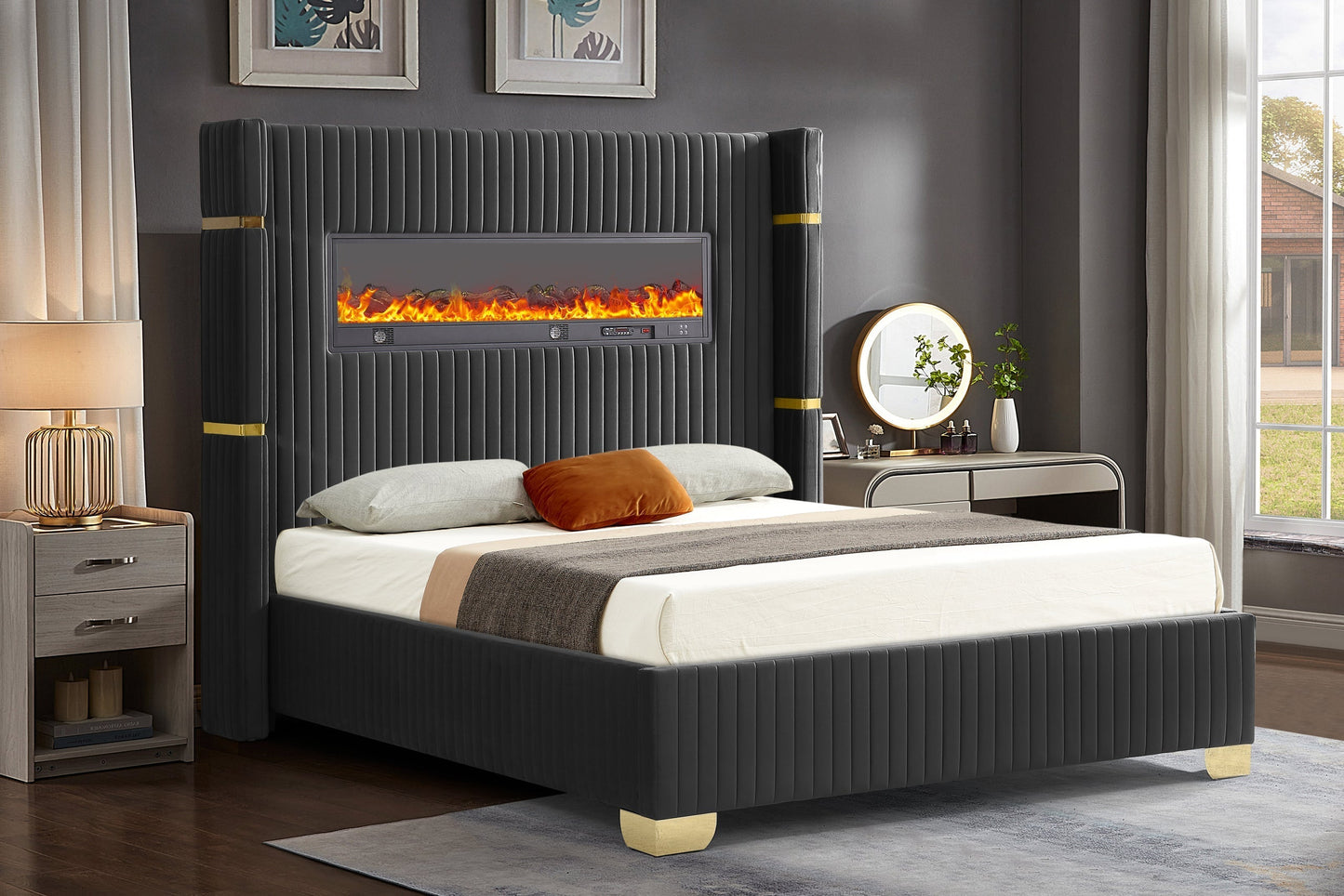 Romance Black King Platform Bed
