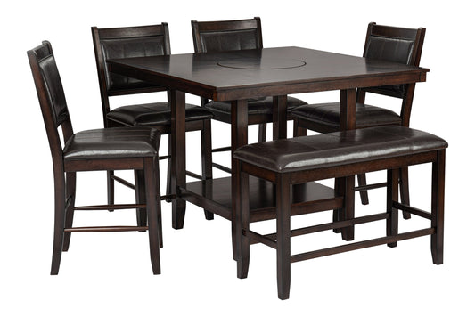 Skyline Brown 6pcs Counter Height Dining Room Set