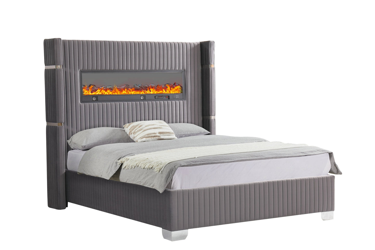 Romance Gray Platform King Bed