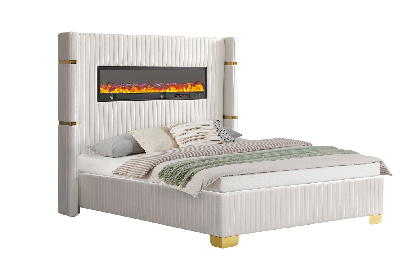 Romance White Platform King Bed