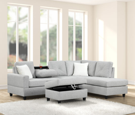 Rocket Gray Reversible Sectional