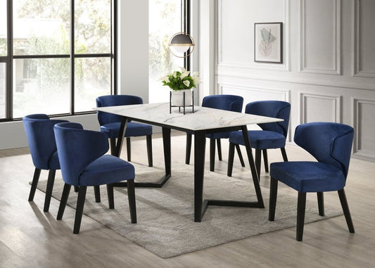 Hamilton Blue 7-Piece Dining Room Set