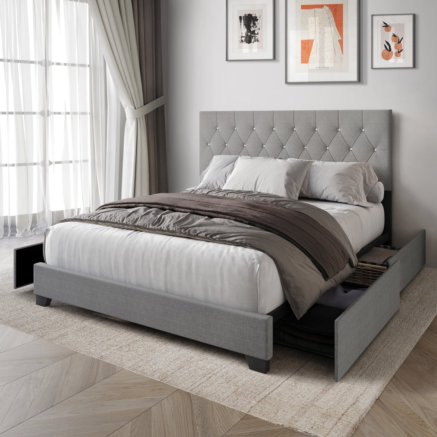 Cozy Haven Gray Queen bed
