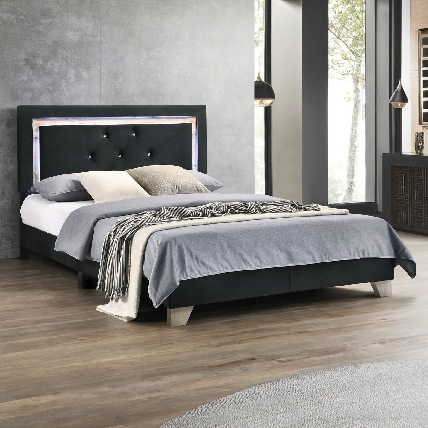 Urban Haven Queen Black Bed