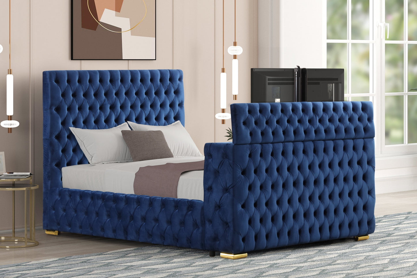 Future Blue King Platform Bed