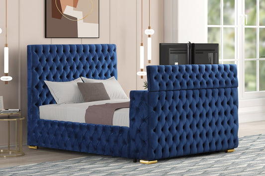 Future Blue King Platform Bed