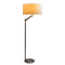 Serene Brushed Nickel Floor Lamp with Rotary Switch Metal Base White Linen Shade