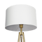 Sway Brassed Gold Floor Lamp with On/Off Switch Triple Legs White Fabric Shade