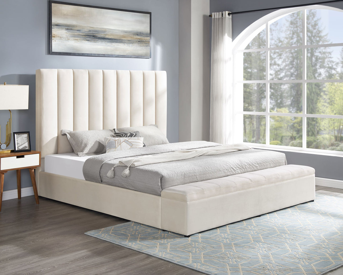 Valencia Beige King Platform Bed