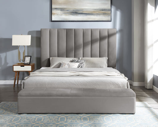 Valencia Gray Queen Platform Bed