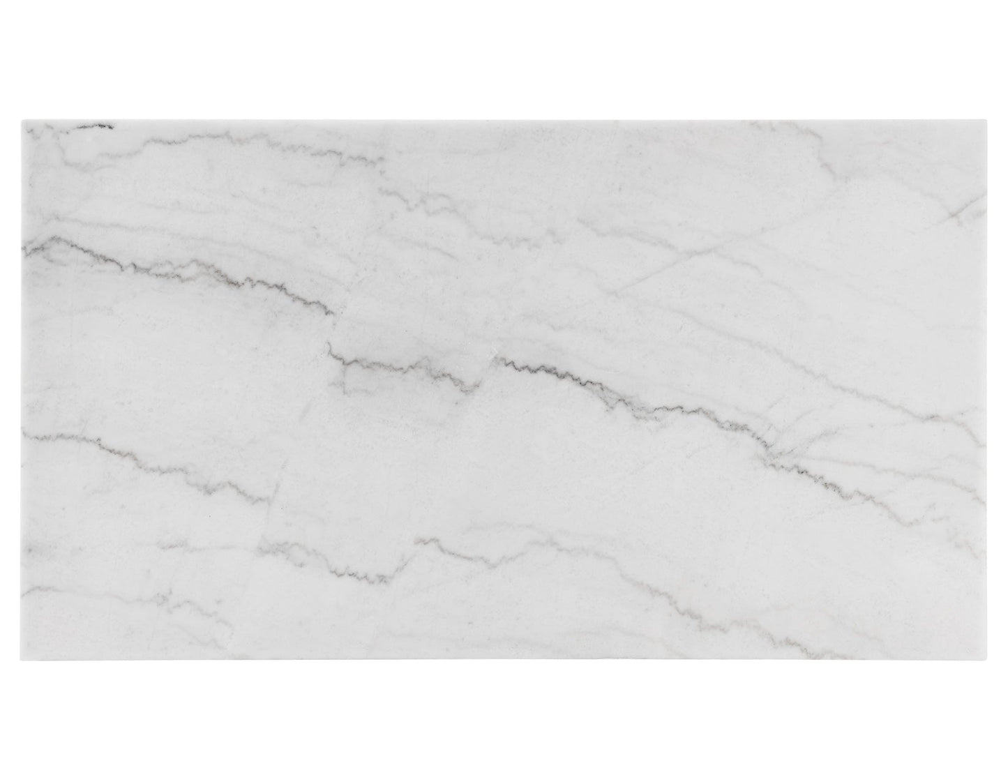 Vida 72″ White Marble Top Dining Table, Black Finish